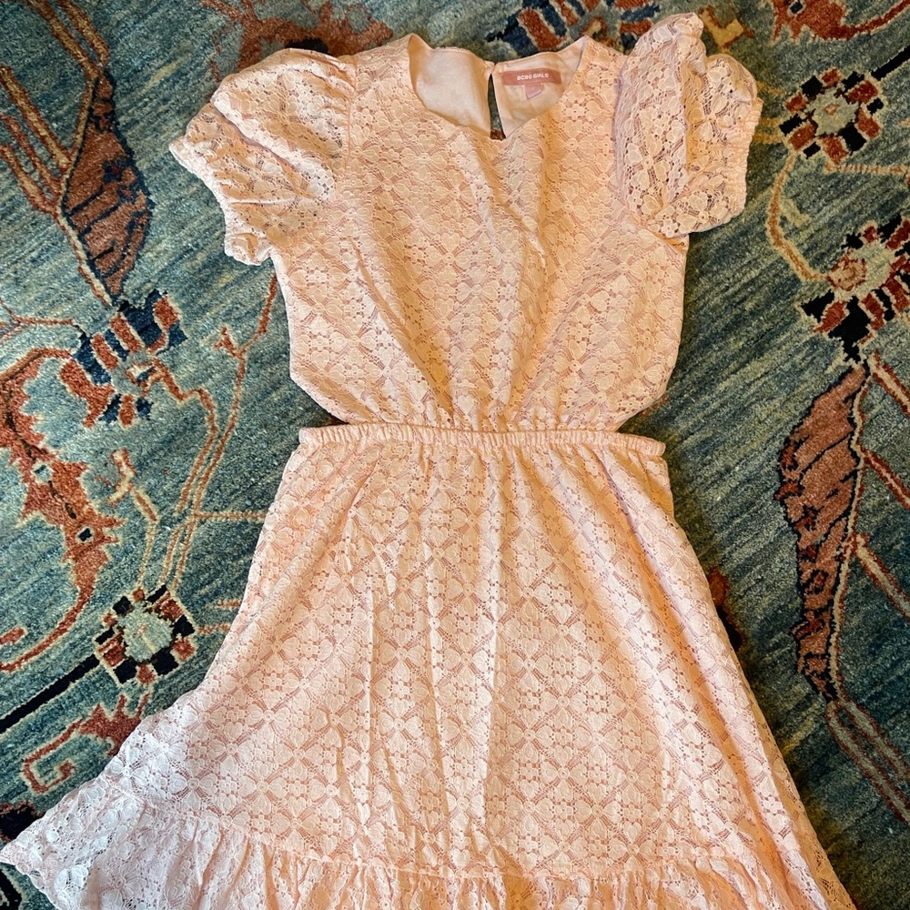 Girls pink lace dresss